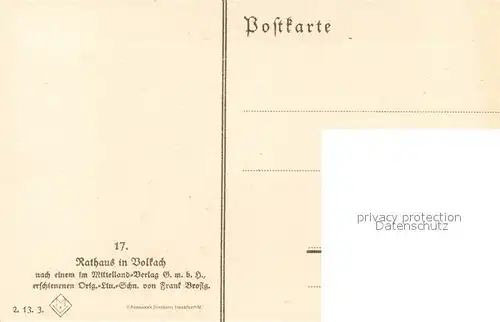 AK / Ansichtskarte Volkach Rathaus nach Original Linolschnitt von Franz Brosig Kuenstlerkarte Kat. Volkach Main
