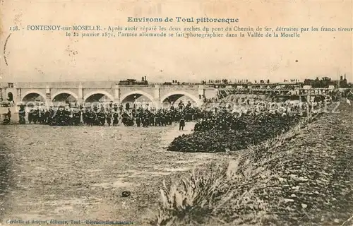 AK / Ansichtskarte Fontenoy sur Moselle Pont du Chemin de fer apres la reparation Kat. Fontenoy sur Moselle