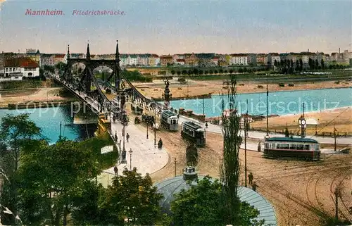 AK / Ansichtskarte Strassenbahn Mannheim Friedrichsbruecke Kat. Strassenbahn