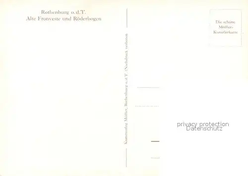 AK / Ansichtskarte Moessler L. Rothenburg Tauber Fronveste Roederboegen  Kat. Kuenstlerkarte