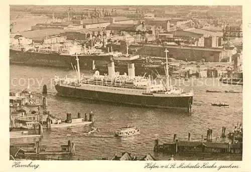 AK / Ansichtskarte Dampfer Oceanliner Hamburg Hafen  Kat. Schiffe