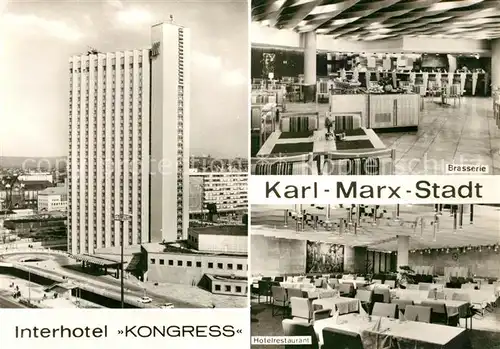 AK / Ansichtskarte Karl Marx Stadt Interhotel Kongress Brasserie Speisesaal Kat. Chemnitz