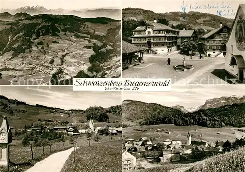 AK / Ansichtskarte Schwarzenberg Vorarlberg Panorama Marktplatz Teilansichten Kat. Schwarzenberg