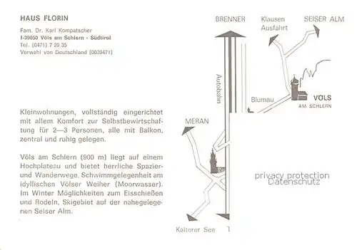 AK / Ansichtskarte Voels Schlern Suedtirol Haus Florin Panorama