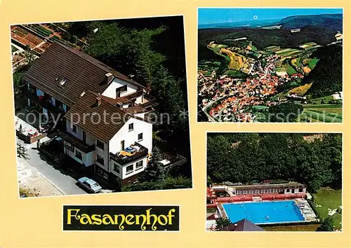 AK / Ansichtskarte Datterode Fliegeraufnahme Gaestehaus Cafe Pension Fasanenhof Kat. Ringgau