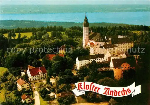 AK / Ansichtskarte Ammersee Kloster Andechs Fliegeraufnahme Kat. Utting a.Ammersee