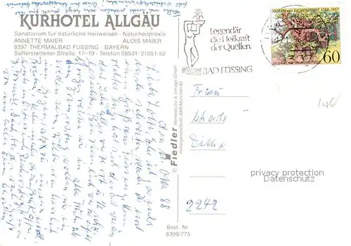 AK / Ansichtskarte Bad Fuessing Kurhotel Allgaeu Kat. Bad Fuessing