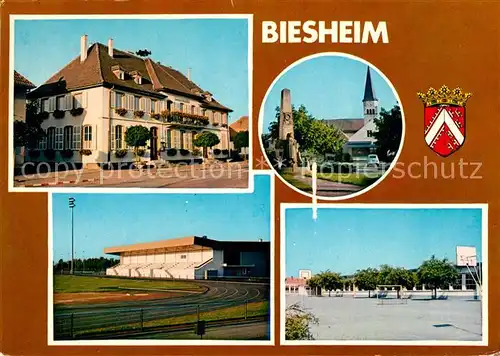 AK / Ansichtskarte Biesheim Rathaus Kirche Monument Kat. Biesheim