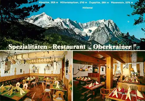 Garmisch Partenkirchen Restaurant Oberkrainer Zugspitze Kat. Garmisch Partenkirchen
