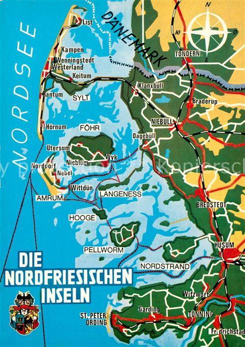 Veränderungen an der NORDSEEKÜSTE Amrum Föhr Pellworm Sylt   Landkarte 1910