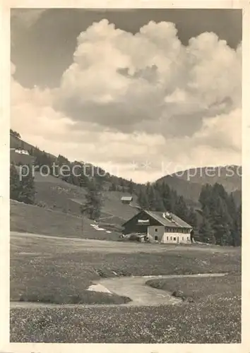 Lindenberg Allgaeu Landschaftspanorama Bachlauf Allgaeuer Alpen Kat. Lindenberg i.Allgaeu