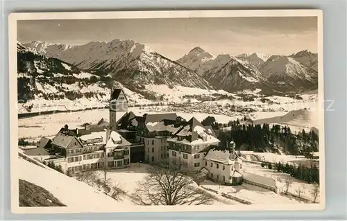 Oberstdorf Sanatorium Wasach Alpenpanorama im Winter Kat. Oberstdorf