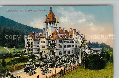 Semmering Niederoesterreich Hotel Erzherzog Johann Photochromiekarte Nr 10281 Kat. Semmering