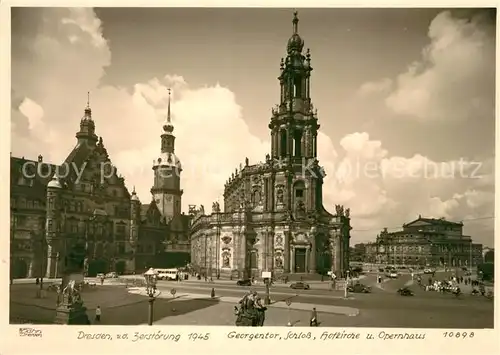 Foto Hahn Nr. 10898 Dresden Georgentor Schloss Hofkirche Opernhaus Kat. Fotografie