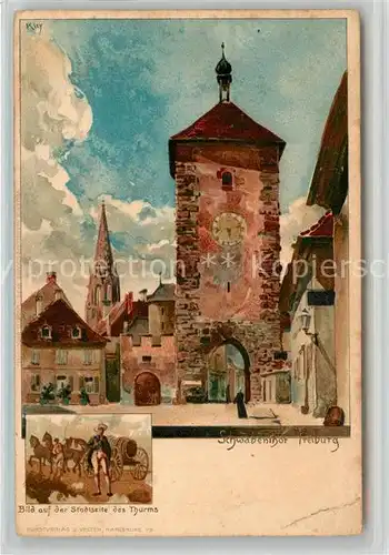 Kley Freiburg Breisgau Schwabentor  Kat. Kuenstlerlitho