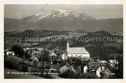 AK / Ansichtskarte St Corona Wechsel Panorama mit Schneeberg Kat. St. Corona am Wechsel