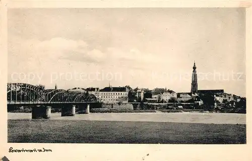 AK / Ansichtskarte Braunau Inn Blick ueber den Inn zur Stadt