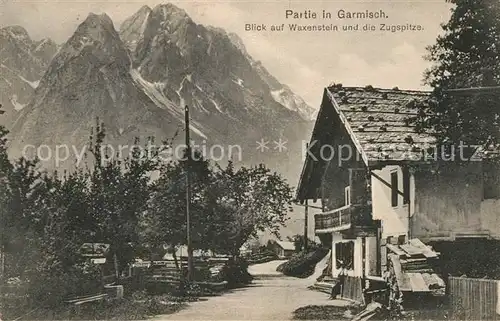 AK / Ansichtskarte Garmisch Partenkirchen Blick auf Waxenstein und Zugspitze Wettersteingebirge Kat. Garmisch Partenkirchen
