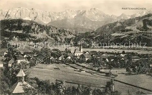 AK / Ansichtskarte Partenkirchen Gesamtansicht mit Alpenpanorama Kat. Garmisch Partenkirchen