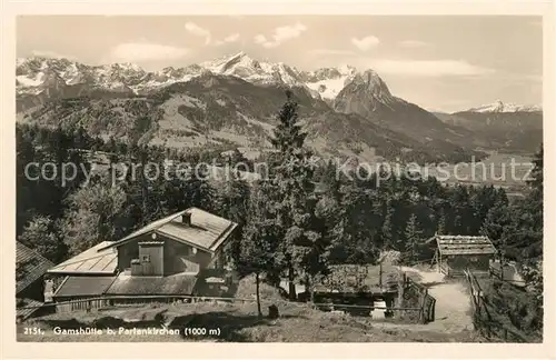 AK / Ansichtskarte Partenkirchen Gamshuette Alpenpanorama Kat. Garmisch Partenkirchen