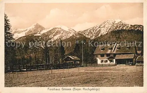 AK / Ansichtskarte Griesen Garmisch Partenkirchen Forsthaus Alpenpanorama Kat. Garmisch Partenkirchen