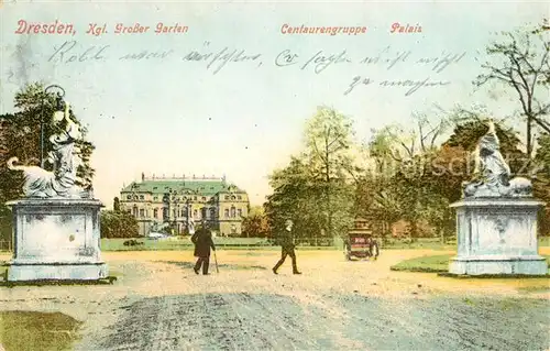 AK / Ansichtskarte Dresden Kgl Grosser Garten Centaurengruppe Palais Kat. Dresden Elbe