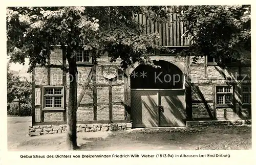 Alhausen Westfalen Geburtshaus des Dichters Friedr Wilh Weber Kat. Bad Driburg