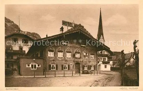 AK / Ansichtskarte Garmisch Partenkirchen Hotel Husar Kat. Garmisch Partenkirchen