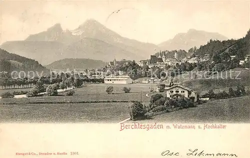 AK / Ansichtskarte Berchtesgaden Panorama mit Watzmann und Hochkalter Berchtesgadener Alpen Kat. Berchtesgaden