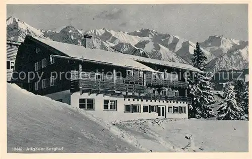 AK / Ansichtskarte Hinterstein Bad Hindelang Berggasthaus Allgaeuer Berghof mit Alpe Eck an den Hoernern Alpen