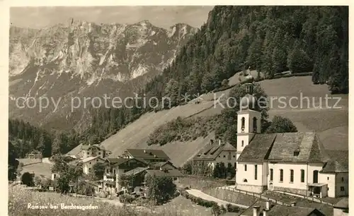 AK / Ansichtskarte Ramsau Berchtesgaden Ortsansicht mit Kirche Alpenpanorama Kat. Ramsau b.Berchtesgaden