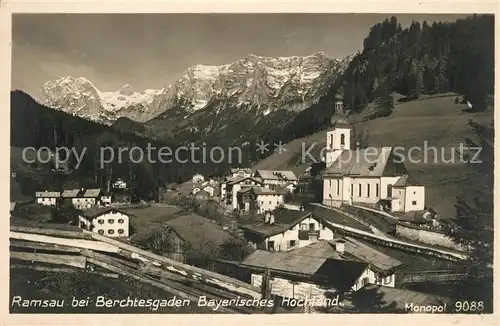 AK / Ansichtskarte Ramsau Berchtesgaden Ortsansicht mit Kirche Bayerisches Hochland Alpen Kat. Ramsau b.Berchtesgaden