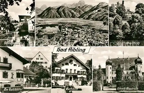 AK / Ansichtskarte Bad Aibling Glonnpartie Ratskeller Ghersburg Schloss Maxirain Kurhaus Alpenpanorama Kat. Bad Aibling