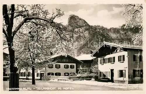 AK / Ansichtskarte Oberammergau Teilansicht mit Kofel Ammergauer Alpen Kat. Oberammergau