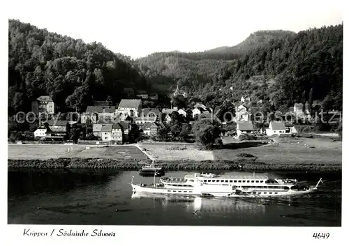 AK / Ansichtskarte Motorschiffe Krippen Saechsische Schweiz  Kat. Schiffe