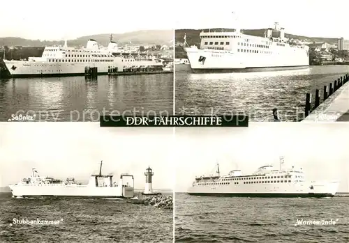 AK / Ansichtskarte Faehre DDR Faehrschiffe Sassnitz Ruegen Stubbenkammer Warnemuende  Kat. Schiffe