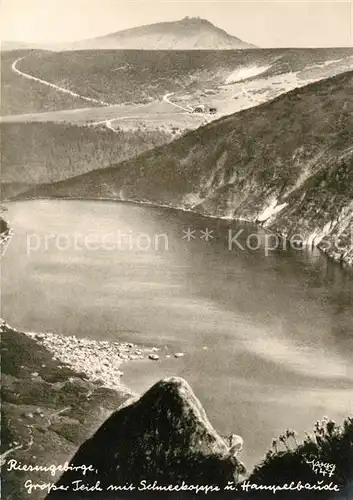 AK / Ansichtskarte Foto Popp Nr. 147 Riesengebirge Grosser Teich Schneekoppe Hampelbaude  Kat. Fotografie