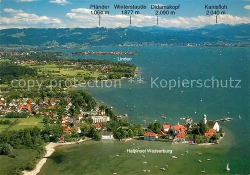 AK / Ansichtskarte Wasserburg Bodensee Fliegeraufnahme Lindau Didamskopf Kanisfluh Kat. Wasserburg (Bodensee)