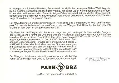 AK / Ansichtskarte Erlenbach Dahn Park Braeu Kat. Erlenbach bei Dahn