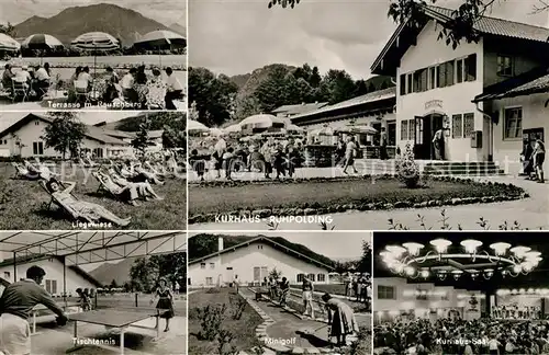 AK / Ansichtskarte Ruhpolding Kurhaus Terrasse Liegewiese Tischtennis Minigolf Kurhaus Saal Kat. Ruhpolding