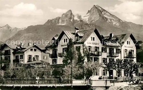 AK / Ansichtskarte Berchtesgaden Hotel Schwabenwirt mit Watzmann Kat. Berchtesgaden