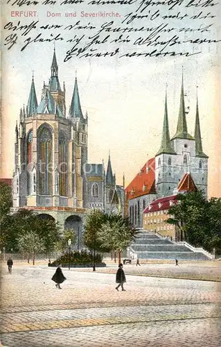 AK / Ansichtskarte Erfurt Dom und Severikirche Kat. Erfurt