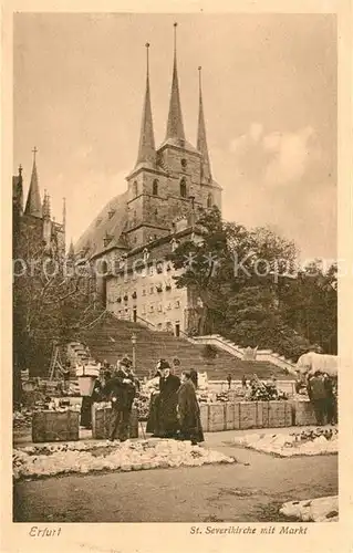 AK / Ansichtskarte Erfurt St Severikirche mit Markt Kat. Erfurt