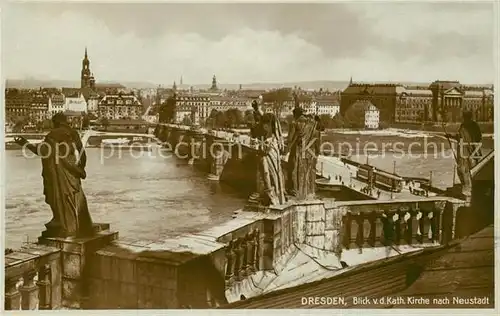 AK / Ansichtskarte Dresden Blick von der Kath Kirche nach Neustadt Kat. Dresden Elbe