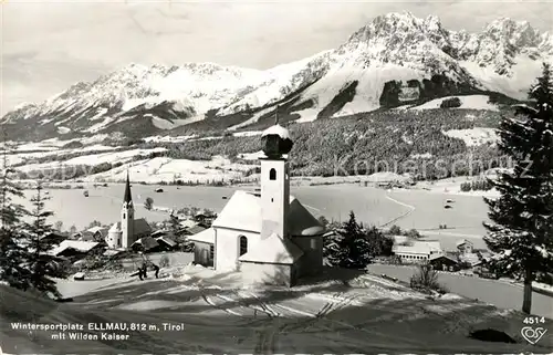 AK / Ansichtskarte Ellmau Tirol Kirche Wilde Kaiser Kat. Ellmau