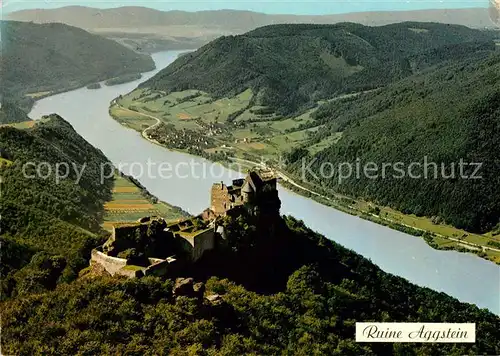AK / Ansichtskarte Aggsbach Dorf Ruine Aggstein Fliegeraufnahme