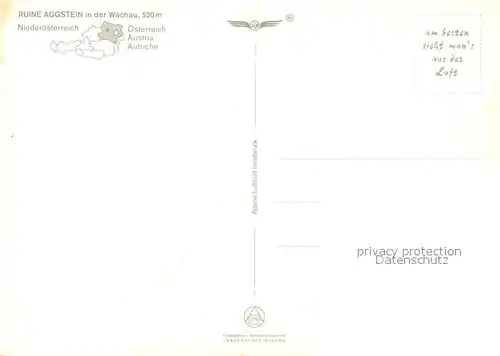 AK / Ansichtskarte Aggsbach Dorf Ruine Aggstein Fliegeraufnahme