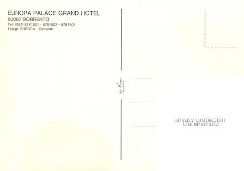 AK / Ansichtskarte Sorrento Campania Europa Palace Grand Hotel Kat. Sorrento