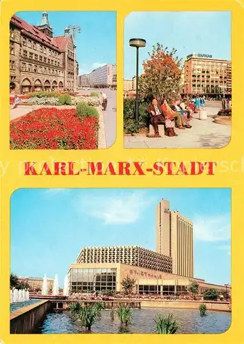 AK / Ansichtskarte Karl Marx Stadt Rathaus Hotel Kongress Kat. Chemnitz
