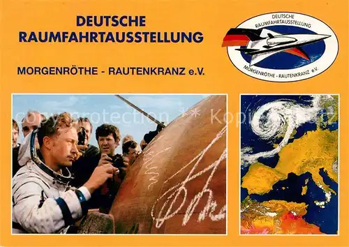AK / Ansichtskarte Raumfahrt Deutsche Raumfahrtausstellung Morgenroethe Rautenkranz Jaehn Kat. Flug